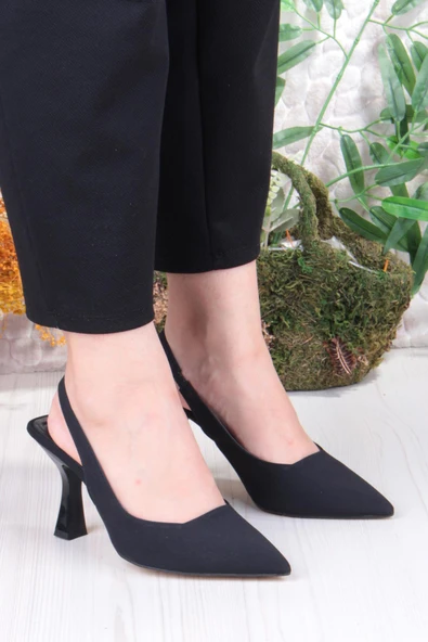 Fort 35809 Ceyn Saten Önü Kapalı Arkası Açık Topuklu Kadın Ayakkabı - Resim 3