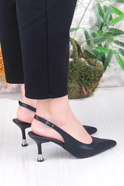 Fort 35244 Ceyn Simli Rugan Önü Kapalı Arkası Açık Topuklu Kadın Ayakkabı - Resim 4