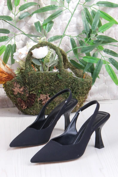 Fort 35809 Ceyn Saten Önü Kapalı Arkası Açık Topuklu Kadın Ayakkabı - Resim 6