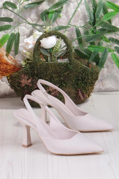 Fort 35809 Ceyn Saten Önü Kapalı Arkası Açık Topuklu Kadın Ayakkabı - Resim 12