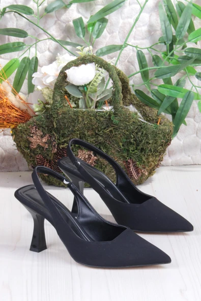 Fort 35809 Ceyn Saten Önü Kapalı Arkası Açık Topuklu Kadın Ayakkabı - Resim 5