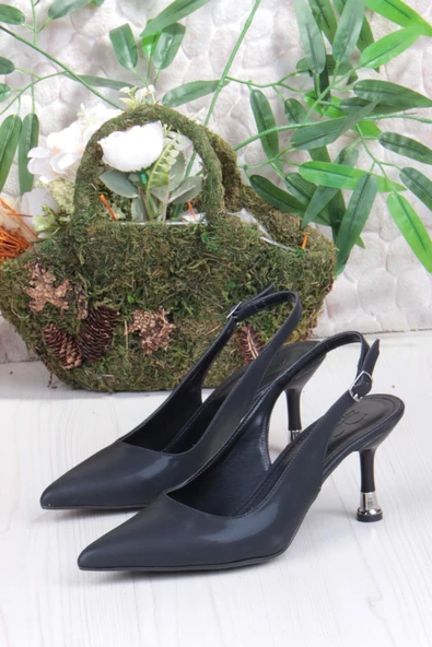 Fort 35244 Ceyn Simli Rugan Önü Kapalı Arkası Açık Topuklu Kadın Ayakkabı - Resim 6