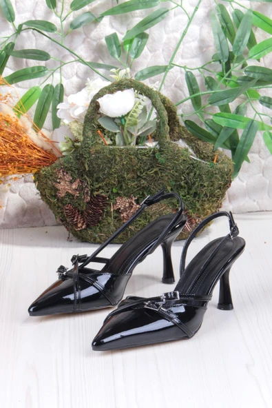 Fort 2105 Ceyn Rugan Çift Toka Detaylı Arkası Açık Topuklu Kadın Ayakkabı - Resim 6