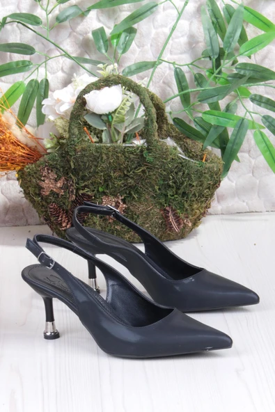 Fort 35244 Ceyn Simli Rugan Önü Kapalı Arkası Açık Topuklu Kadın Ayakkabı - Resim 5