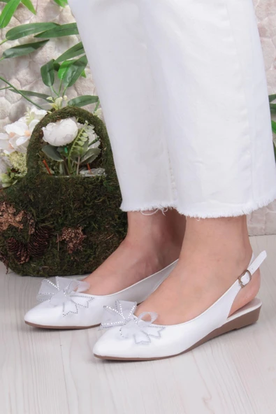 Fort 7030 Ceyn Taş Fiyank Detaylı Arkası Açık Kadın Babet - Resim 9