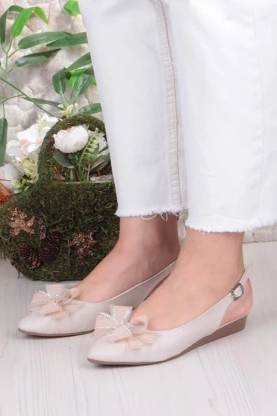 Fort 7030 Ceyn Taş Fiyank Detaylı Arkası Açık Kadın Babet - Resim 2