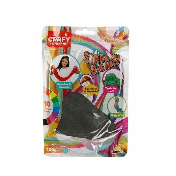 3607 Crafy Streç Oyun Kumu Siyah 200 g -Sunman ürün görseli
