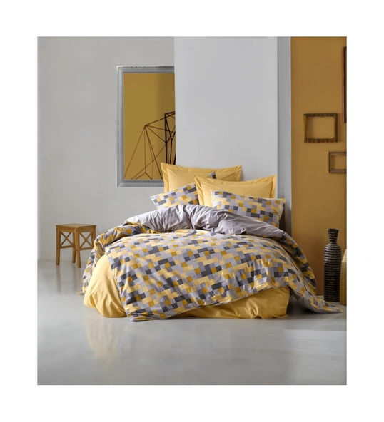 Cotton Box Minimal Ranforce Tek Kişilik Nevresim Takımı - Elon Sarı - 1