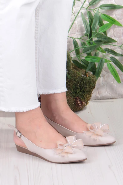 Fort 7030 Ceyn Taş Fiyank Detaylı Arkası Açık Kadın Babet - Resim 3