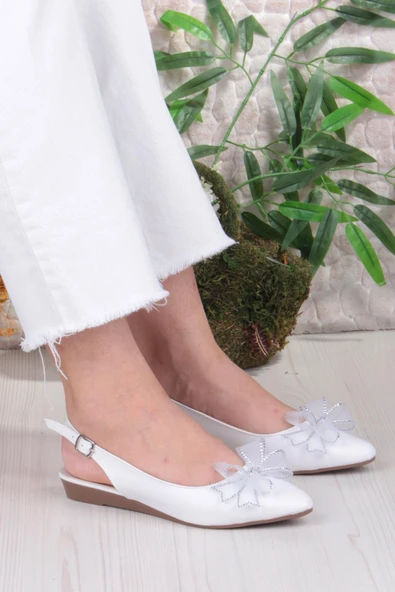 Fort 7030 Ceyn Taş Fiyank Detaylı Arkası Açık Kadın Babet - Resim 8