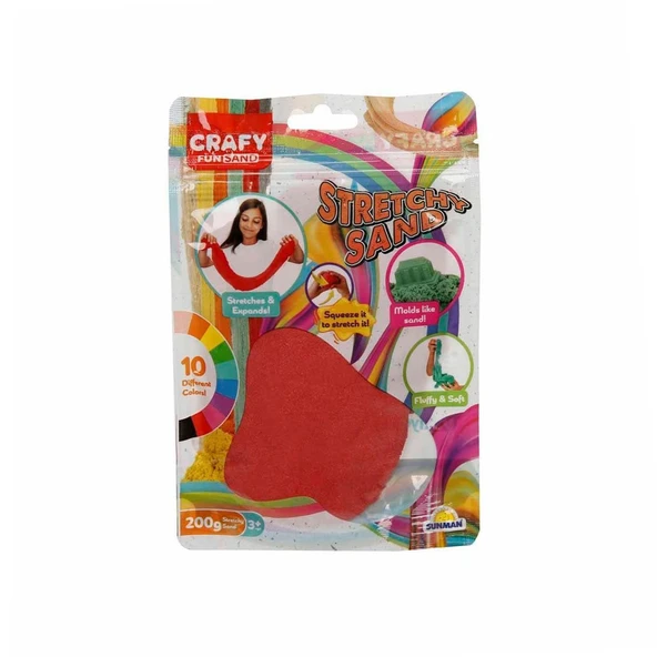 3604 Crafy Streç Oyun Kumu Kırmızı 200 g -Sunman ürün görseli
