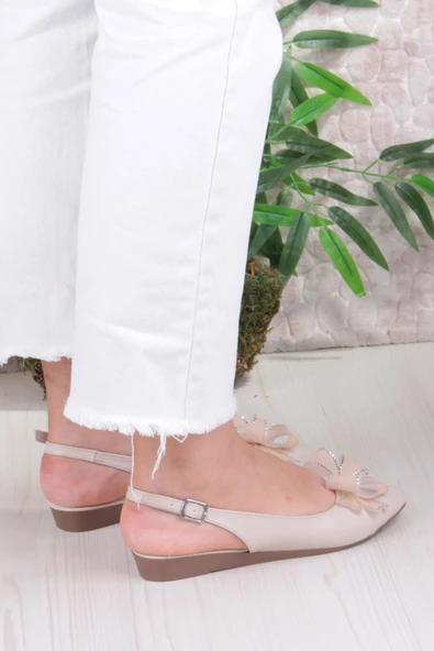 Fort 7030 Ceyn Taş Fiyank Detaylı Arkası Açık Kadın Babet - Resim 4