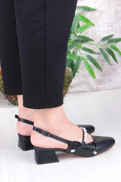 Fort 130 Ceyn İnci Toka Detaylı Şık Ev İş Ofis Rahat Kadın Ayakkabı - Resim 4