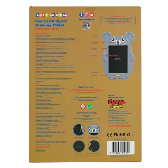LC-31072 Koala Çizim Tableti 8.5 inç -Lets be Child - Resim 2