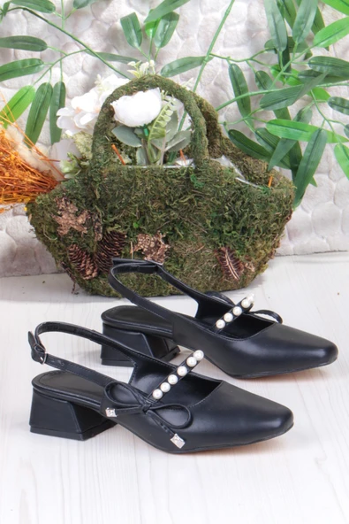 Fort 130 Ceyn İnci Toka Detaylı Şık Ev İş Ofis Rahat Kadın Ayakkabı - Resim 5