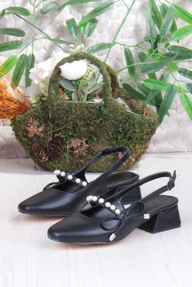 Fort 130 Ceyn İnci Toka Detaylı Şık Ev İş Ofis Rahat Kadın Ayakkabı - Resim 6