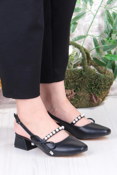 Fort 130 Ceyn İnci Toka Detaylı Şık Ev İş Ofis Rahat Kadın Ayakkabı - Resim 3