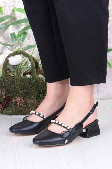 Fort 130 Ceyn İnci Toka Detaylı Şık Ev İş Ofis Rahat Kadın Ayakkabı - Resim 2