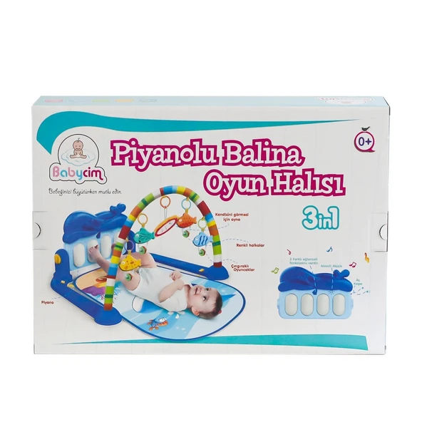HE0631 Babycim Pianolu Balina Oyun Halısı -Birliktoys ürün görseli