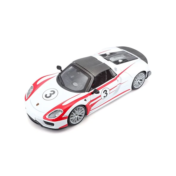 28009 Burago Porsche 918 Spyder 1:24 Model Araba -Sunman - Resim 2