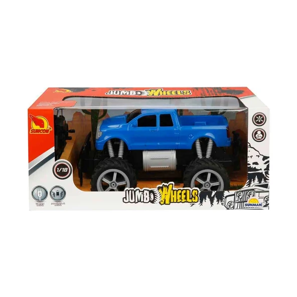 80012 1:18 Uzaktan Kumandalı Jumbo Wheels Usb Şarjlı Araba - Resim 4
