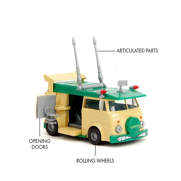 253282000 Jada Turtles Party Wagon 1:32 - Resim 4