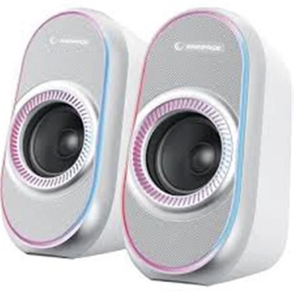 Rampage RMS-X3 2.0 6W Bluetooth Özellikli Beyaz Multimedia RGB Işıklı Gaming USB Speaker - 1