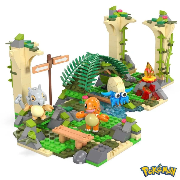 HDL86 MEGA™ Pokémon™ Jungle Ruins - Adventure Builder Antik Kent Seti 464 parça +7 yaş - Resim 3