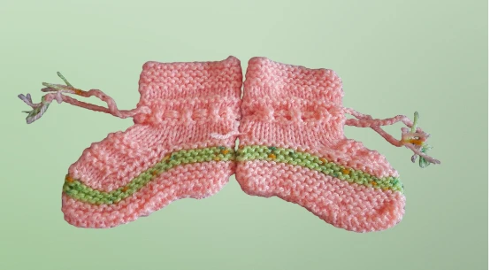 El Örgüsü Bebek Patik,(Turuncu Renk)