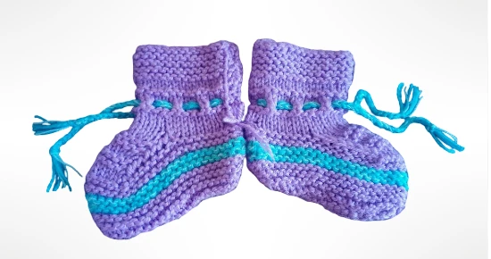 El Örgüsü Bebek Patik,(Mor Renk) - 2