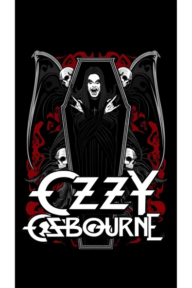 fame-stoned Ozzy Osbourne Baskılı Unisex %100 Pamuk Siyah T-shirt - Resim 2