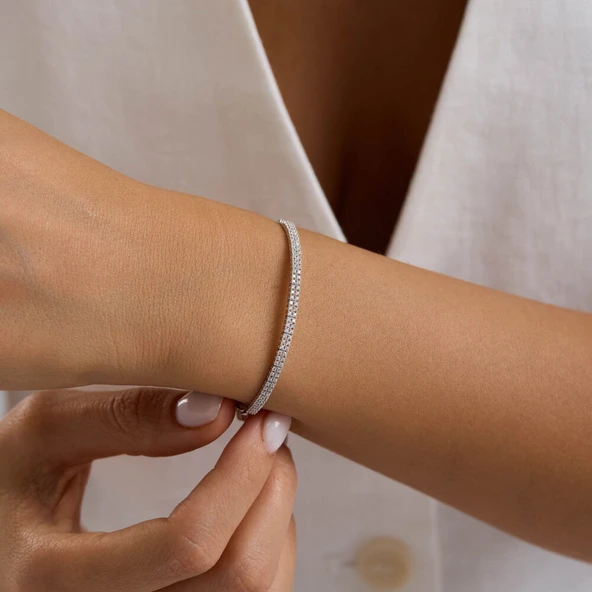 Su Yolu Set Beyaz Altın İki Sıra - 2