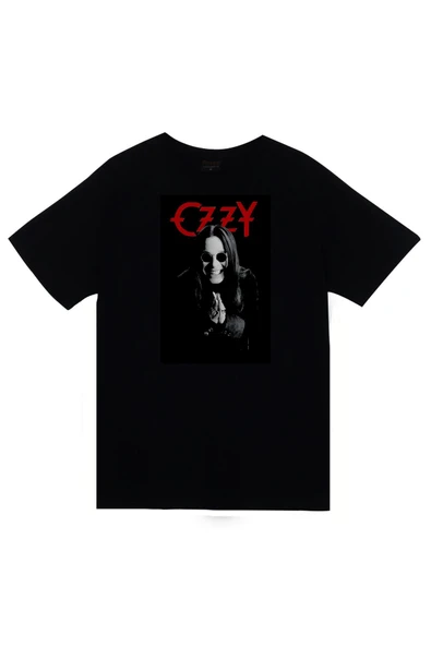 fame-stoned Ozzy Osbourne Baskılı Unisex %100 Pamuk Siyah T-shirt ürün görseli 1