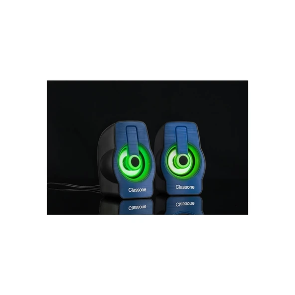 Classone X1 Black Rgb Işıklı  Gaming  Usb Hoparlör Mavi - 4