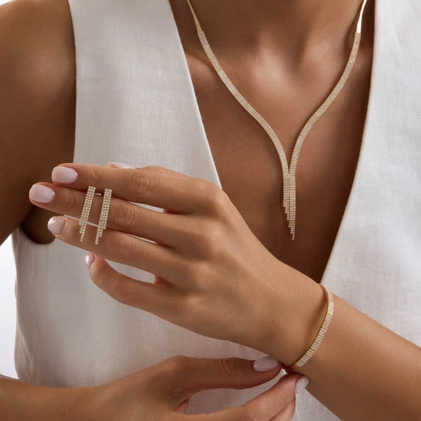 Su Yolu Set Sarı Altın Üç Sıra