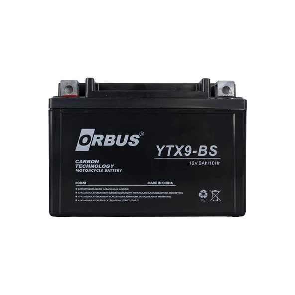 Orbus YTX9-BS 12V 9A Motosiklet Aküsü (150 X 86 X 107 MM) (2.84Kg) - 2