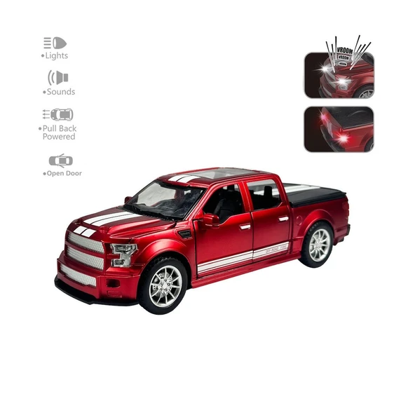 HCL-903 Çek Bırak 1:22 Sesli Ve Işıklı Arazi Metal Pikap -Vardem Oyuncak - Resim 2