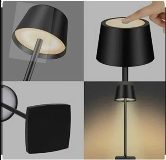 CATA İstanbul Şarjlı Masa Lambası Dokunmatik SİYAH 3 Renk Işık Beyaz-Günışığı-Amber - 2