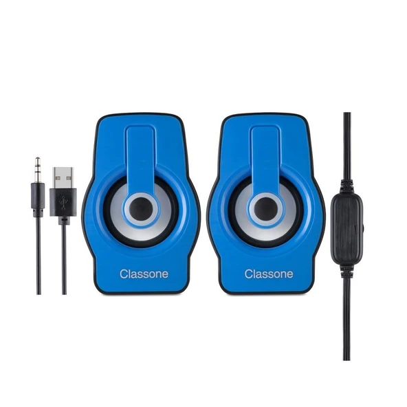 Classone X1 Black Rgb Işıklı  Gaming  Usb Hoparlör Mavi