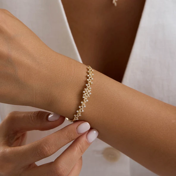 Yıldız Seli Sarı Altın Takı Seti - 2