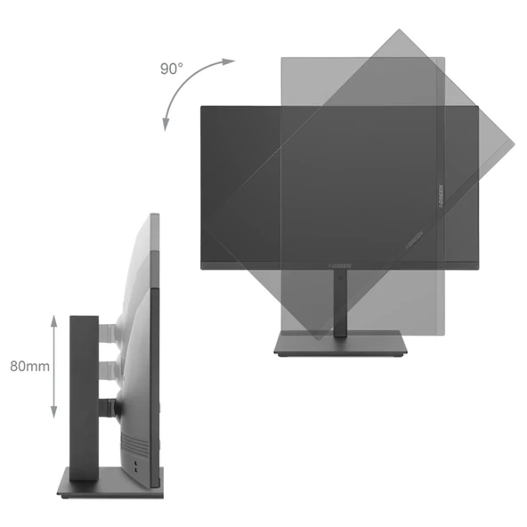 GREEN GX622 Intel Core i5 12400 İşlemci 8GB DDR4 Ram 512Gb M2 Ssd 22" Fhd Freedos Siyah All In One Bilgisayar - 5