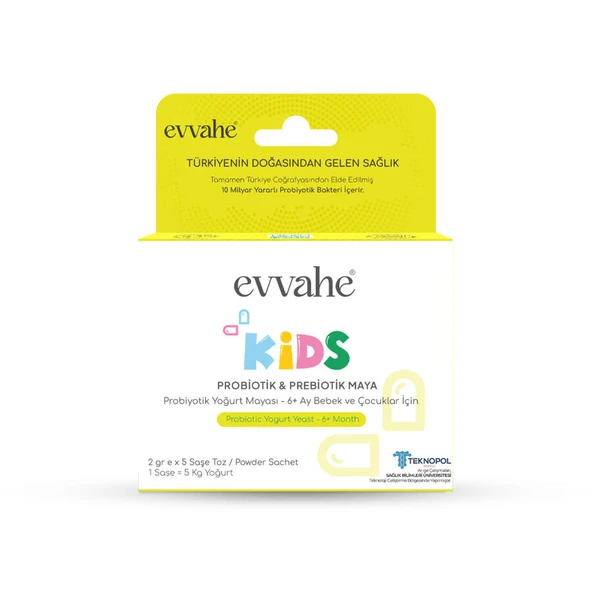 Evvahe Doğal Probiyotik Yoğurt Mayası Kids 2gr x 5 şase - 1