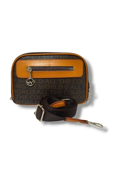 Tuana 210-25 Deri Yazı Desenli Omuz Askılı Kadın Çanta - 6