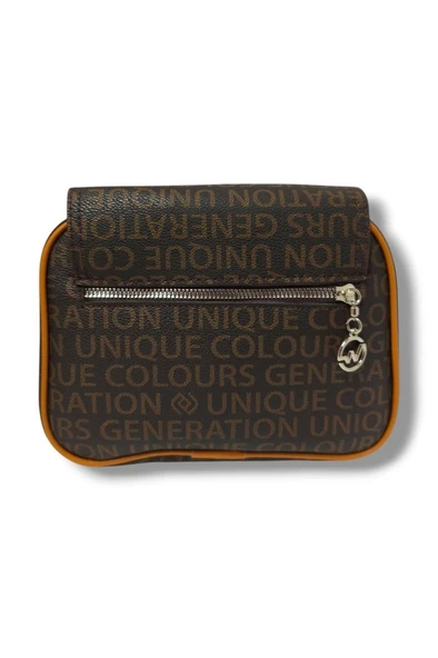 Tuana 205-25 Yazı Desenli Kemer Tokalı Omuz Askılı Kadın Çanta - 6