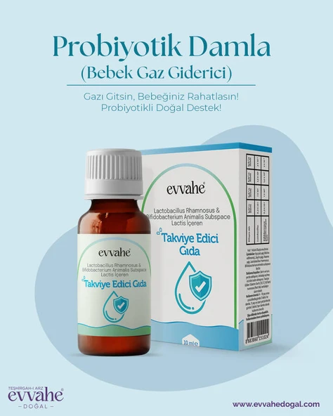 Evvahe Doğal Probiyotik Damla 10ml (Lactobacillus rhamnosus & Bifidobacterium animalis subspace lactis içeren Takviye edici gıda) - 2