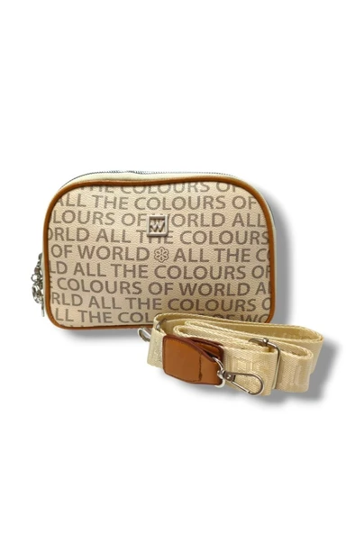 Tuana 210-25 Deri Yazı Desenli Omuz Askılı Kadın Çanta - 7