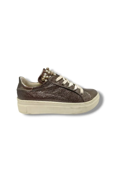 Cemre 3099-20 Parlak Deri Yan Fermuarlı Kız Çocuk Spor - 2