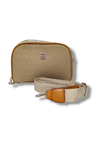 Tuana 220-25 Deri Kabartma Yazılı Omuz Askılı Kadın Çanta