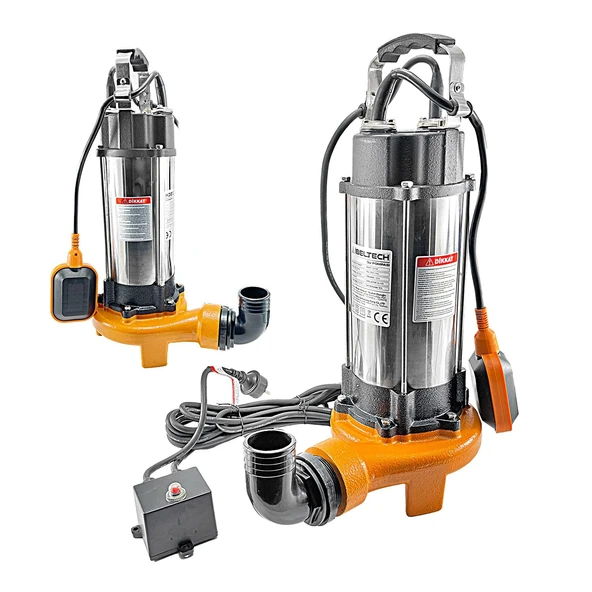 IBELTECH V1300DF 2 inç 1.5 Hp Bıçaklı Foseptik Dalgıç Pompa Kirli Su Dalgıç Pompa 1300w Parçalayıcı