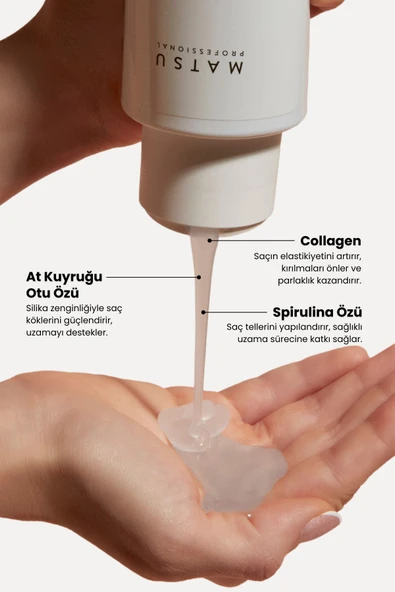 Matsu Yavaş Uzayan Saçlar Için Saç Derisini Güçlendiren Extension Hızlı Uzama Saç Bakım Şampuanı 350 ml - Resim 3